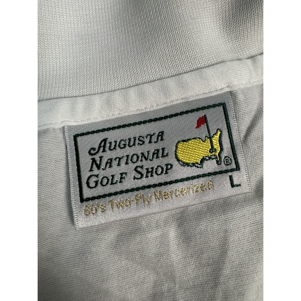 VTG Augusta National Golf Shop Mens Embroidered Polo Shirt Cotton White Large - Picture 4 of 6